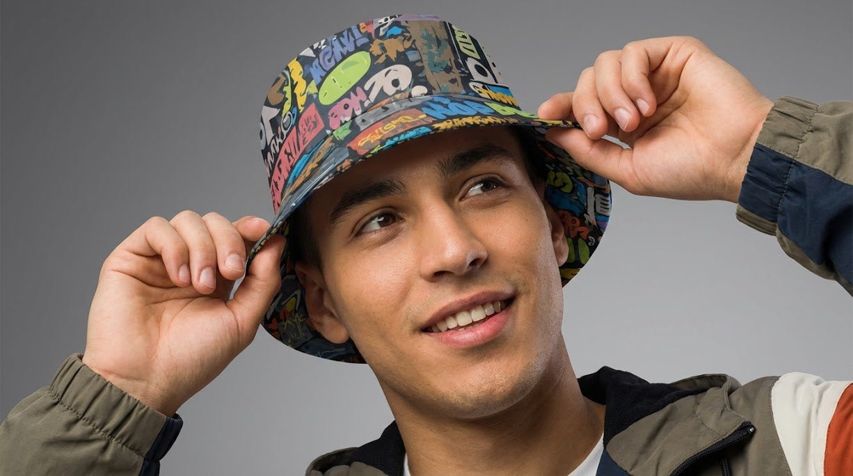 Trippy Tags Graffiti AOP Bucket Hat — Festival & Rave Headwear - Aesthetic Rebellion