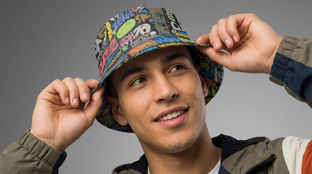 Trippy Tags Graffiti AOP Bucket Hat — Festival & Rave Headwear - Aesthetic Rebellion