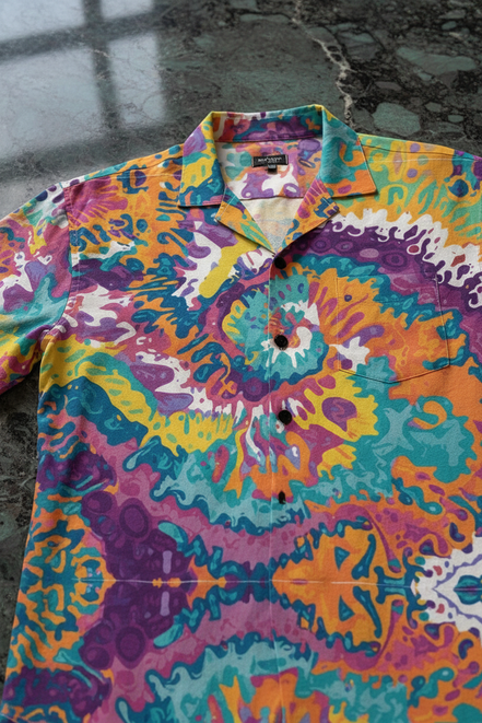 Tropical AOP Hawaiian Shirt | 150GSM Bamboo - Feel Button - Up - Aesthetic Rebellion