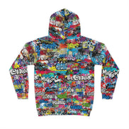 Urban Cipher Children's Hoodie - Abstract Graffiti AOP by — Graffiti-style street art print in vivid multicolor tones. Kids' hoodie with art kid fashion, main character energy, hyperpop streetwear style. Aesthetic Rebellion.