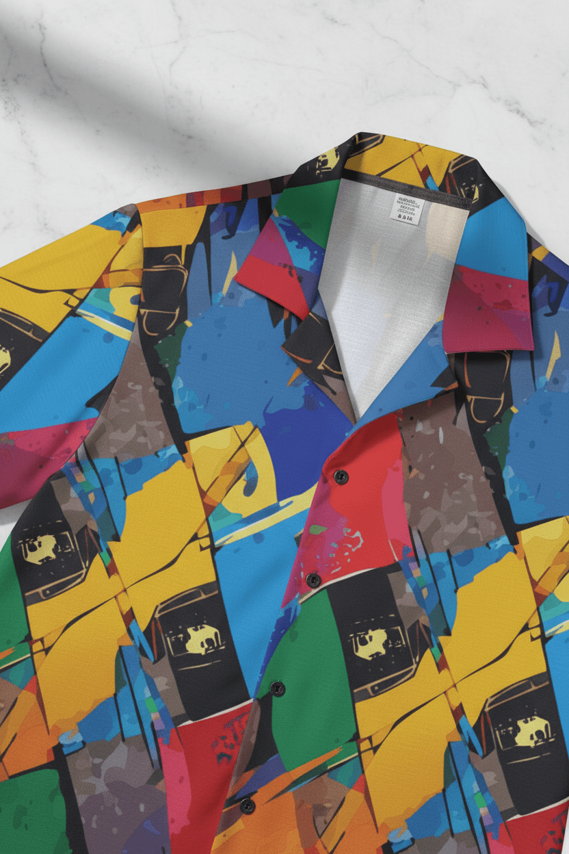 Vibrant Men's Hawaiian Camp Shirt, Tropical Vacation Wear, Beach Party Essentials, Fun Summer Fashion, Colorful AOP Shirt - Aesthetic Rebellion