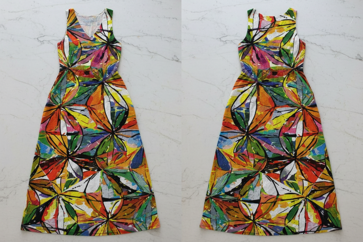 Vibrant Prism x High Waistline Sleeveless Maxi Dress, - Aesthetic Rebellion