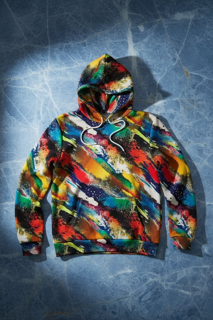 Vibrant Water Splash Hoodie – Psychedelic Fluid Art Pullover - Aesthetic Rebellion