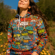 Wall of Graft Titti Splatter Art Digital Graphic Hoodie - Aesthetic Rebellion