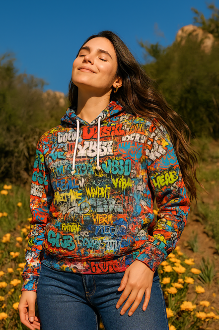 Wall of Graft Titti Splatter Art Digital Graphic Hoodie - Aesthetic Rebellion