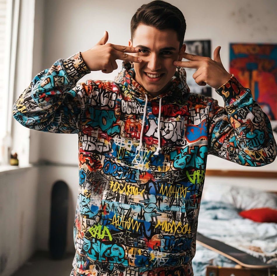 Wall of Graft Titti Splatter Art Digital Graphic Hoodie - Aesthetic Rebellion