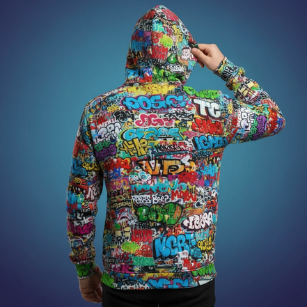 Wall of Graft Titti Splatter Art Digital Graphic Hoodie - Aesthetic Rebellion