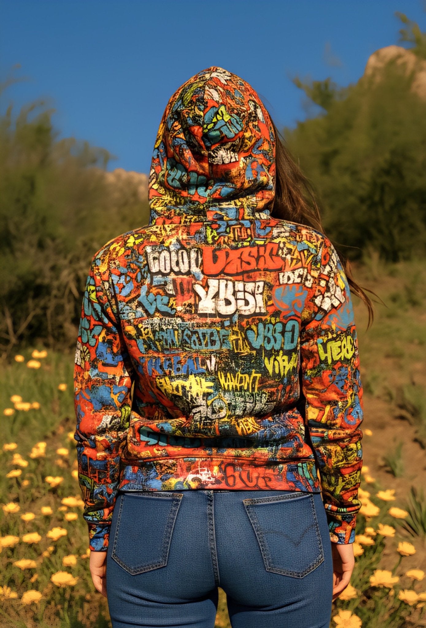 Wall of Graft Titti Splatter Art Digital Graphic Hoodie - Aesthetic Rebellion
