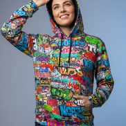 Wall of Graft Titti Splatter Art Digital Graphic Hoodie - Aesthetic Rebellion