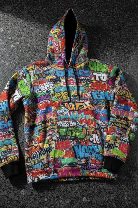 Wall of Graft Titti Splatter Art Digital Graphic Hoodie - Aesthetic Rebellion