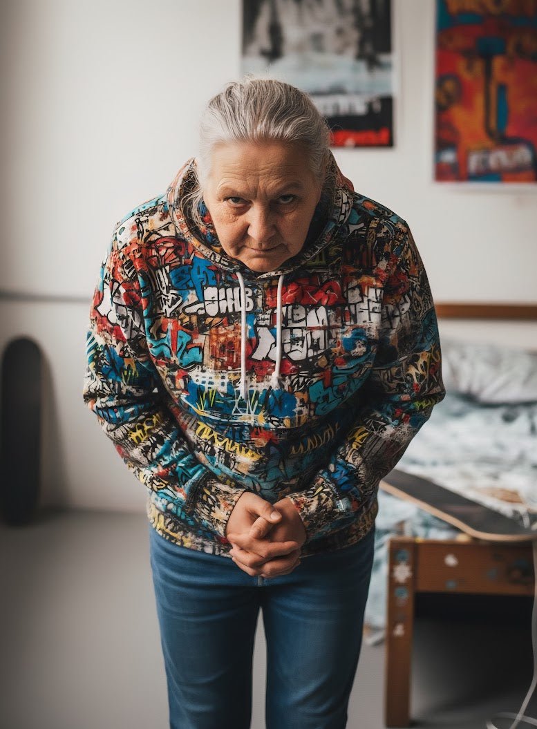 Wall of Graft Titti Splatter Art Digital Graphic Hoodie - Aesthetic Rebellion