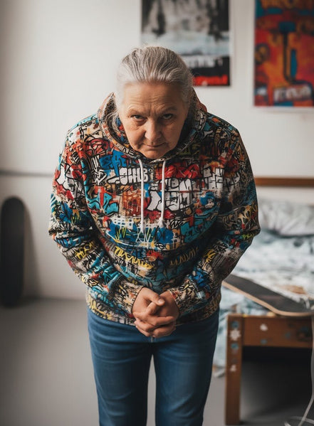 Wall of Graft Titti Splatter Art Digital Graphic Hoodie - Aesthetic Rebellion