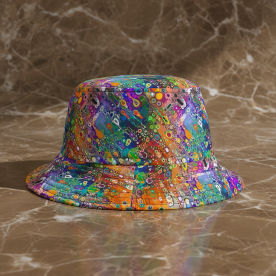 Wild Fairy Dreamer Acrylic Pour Bucket Hat - Whimsical Abstract Sun Hat for Festival Fashion - Aesthetic Rebellion