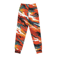 Youth Camo Joggers — Bold Orange All-Over Print Sweatpants for Kids - Aesthetic Rebellion